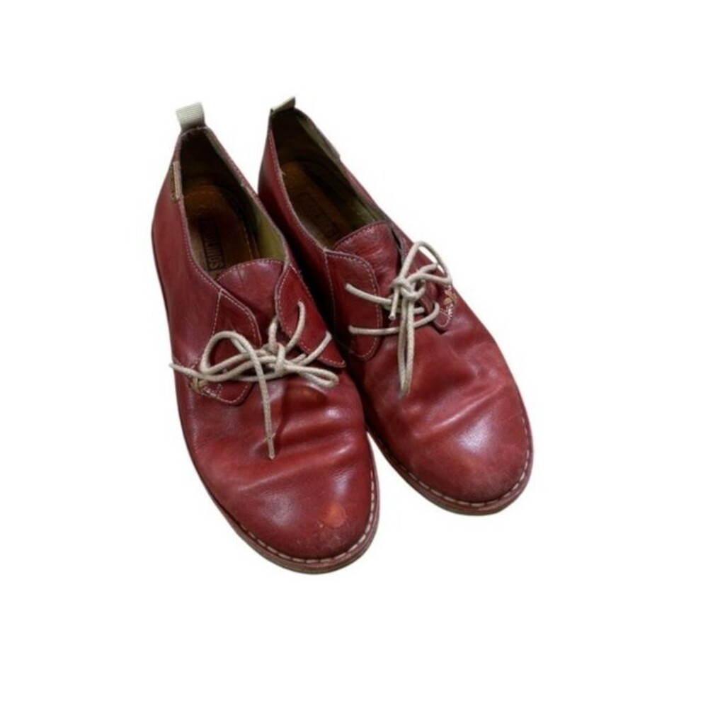 Pikolinos Women’s Shoes Size 7.5 - 8 US - 38 EUR Red Lace Up Oxford Leather